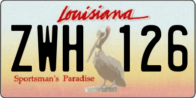 LA license plate ZWH126
