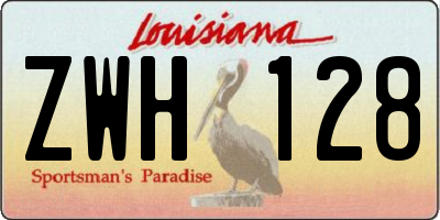 LA license plate ZWH128