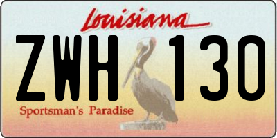 LA license plate ZWH130