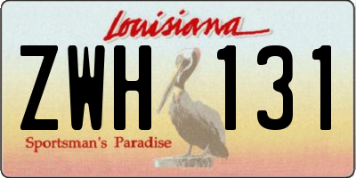 LA license plate ZWH131