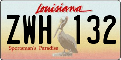 LA license plate ZWH132