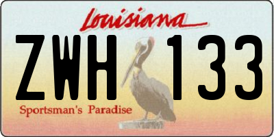 LA license plate ZWH133