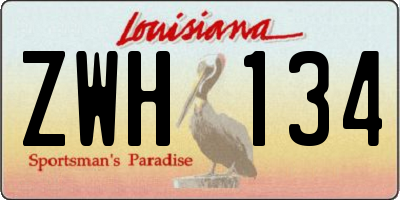 LA license plate ZWH134