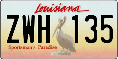 LA license plate ZWH135