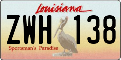 LA license plate ZWH138