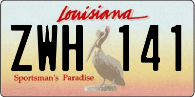 LA license plate ZWH141