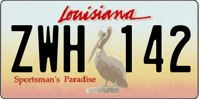 LA license plate ZWH142