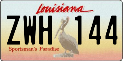 LA license plate ZWH144