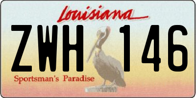 LA license plate ZWH146
