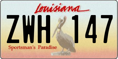 LA license plate ZWH147