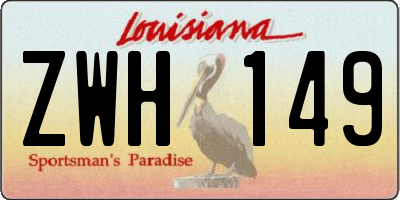 LA license plate ZWH149