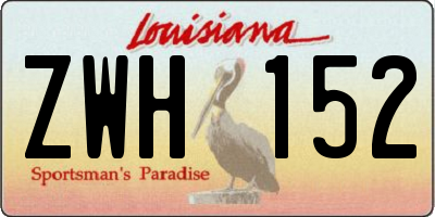 LA license plate ZWH152