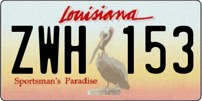 LA license plate ZWH153