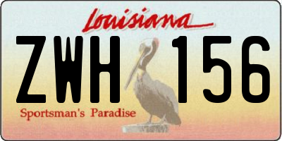 LA license plate ZWH156