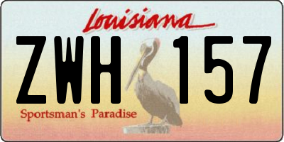 LA license plate ZWH157