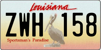 LA license plate ZWH158