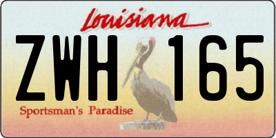 LA license plate ZWH165