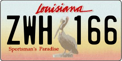 LA license plate ZWH166