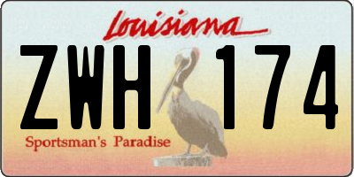 LA license plate ZWH174
