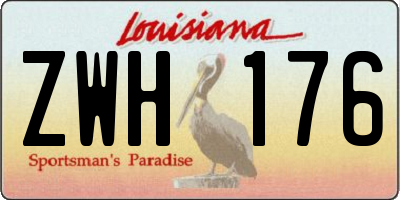 LA license plate ZWH176