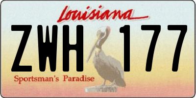 LA license plate ZWH177