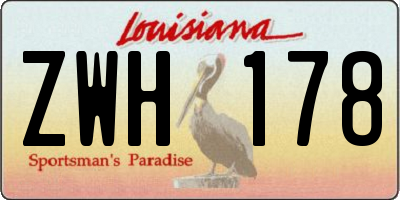 LA license plate ZWH178