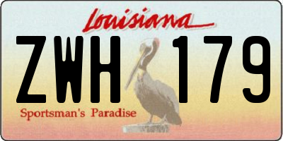 LA license plate ZWH179