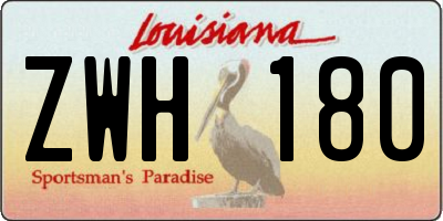 LA license plate ZWH180