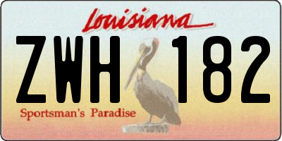 LA license plate ZWH182