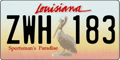 LA license plate ZWH183