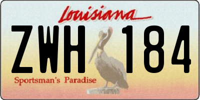 LA license plate ZWH184