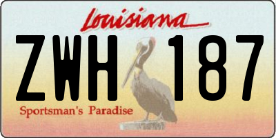 LA license plate ZWH187