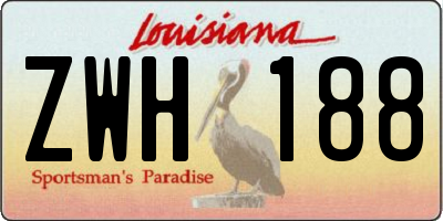 LA license plate ZWH188