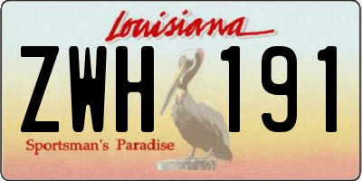 LA license plate ZWH191