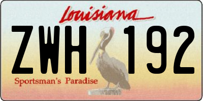 LA license plate ZWH192