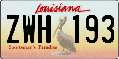 LA license plate ZWH193