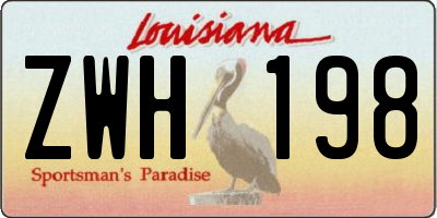 LA license plate ZWH198