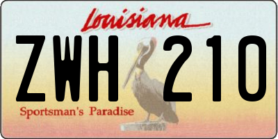 LA license plate ZWH210