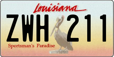 LA license plate ZWH211