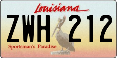 LA license plate ZWH212