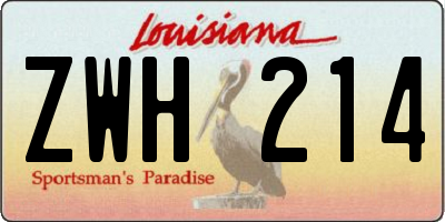 LA license plate ZWH214