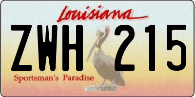 LA license plate ZWH215