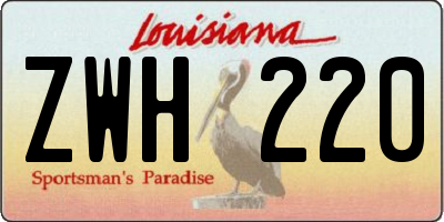 LA license plate ZWH220