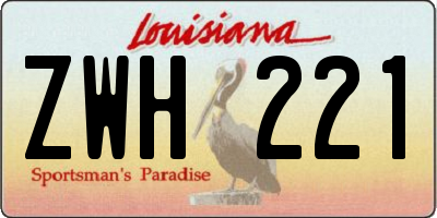 LA license plate ZWH221