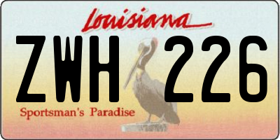 LA license plate ZWH226