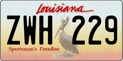 LA license plate ZWH229