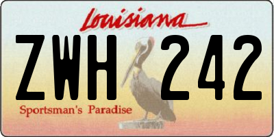 LA license plate ZWH242