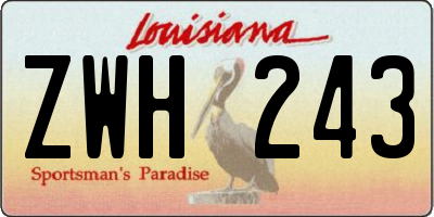 LA license plate ZWH243