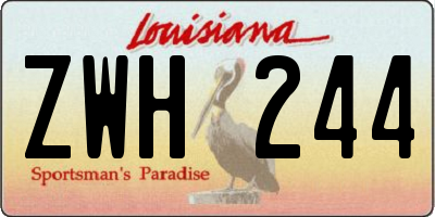 LA license plate ZWH244