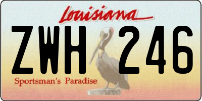 LA license plate ZWH246